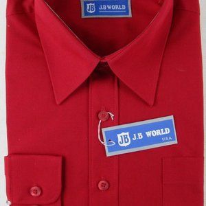 NWT J.B. World Boy's LS Red Dress Shirt, Size 10